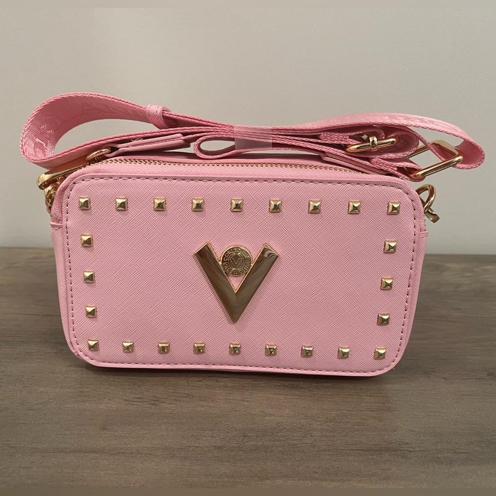 Valentino Orlandi Baby Pink and gold Crossbody Shoulder Strap Bag